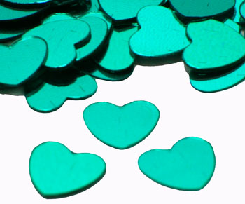 turquoise heart confetti